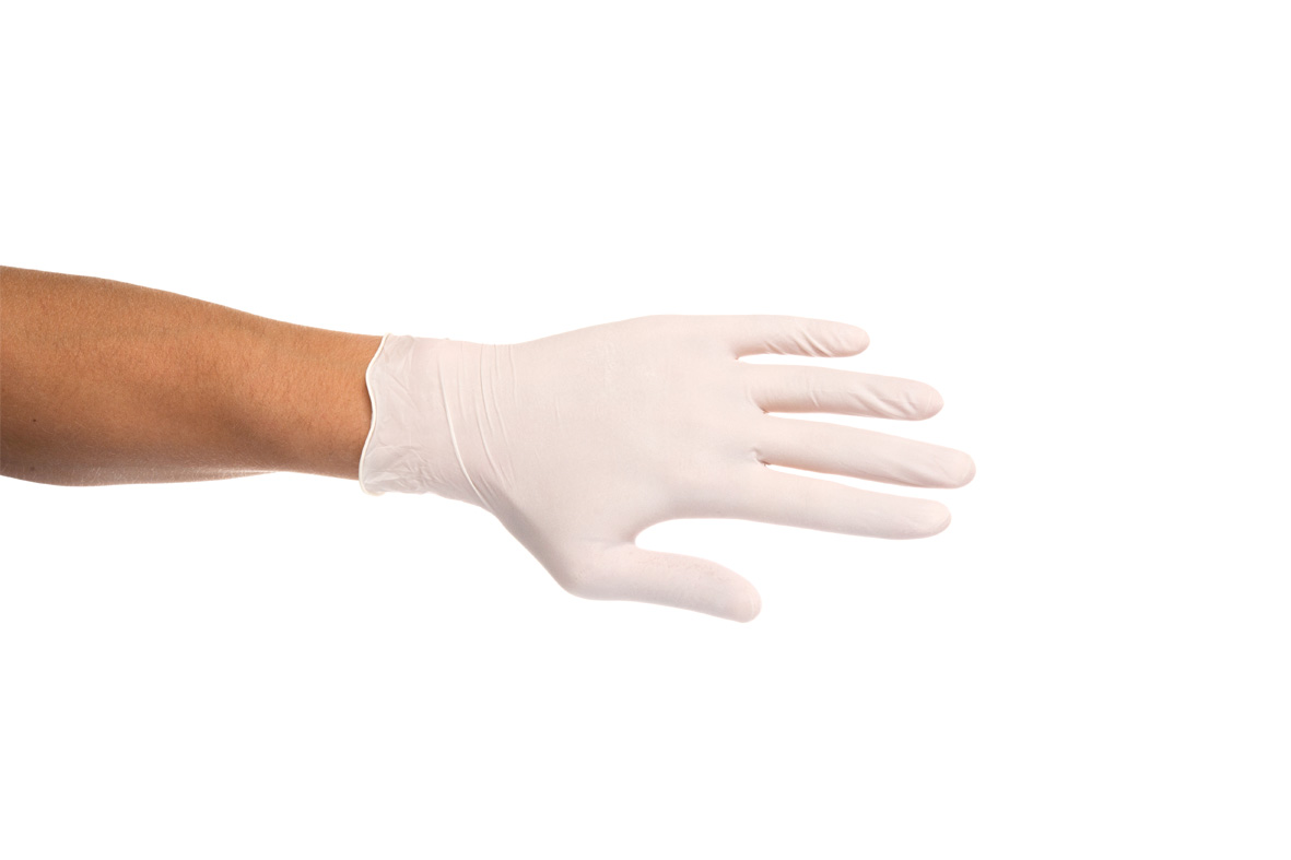 Latex. vyšetřovací rukavice, lehce zaprášené, nesterilní (1bal = 100ks)